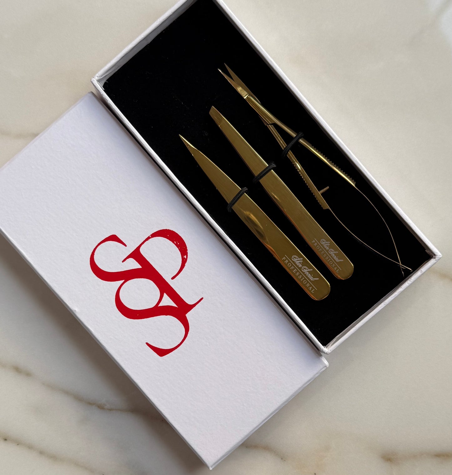 3 Piece Gold Tweezer Set